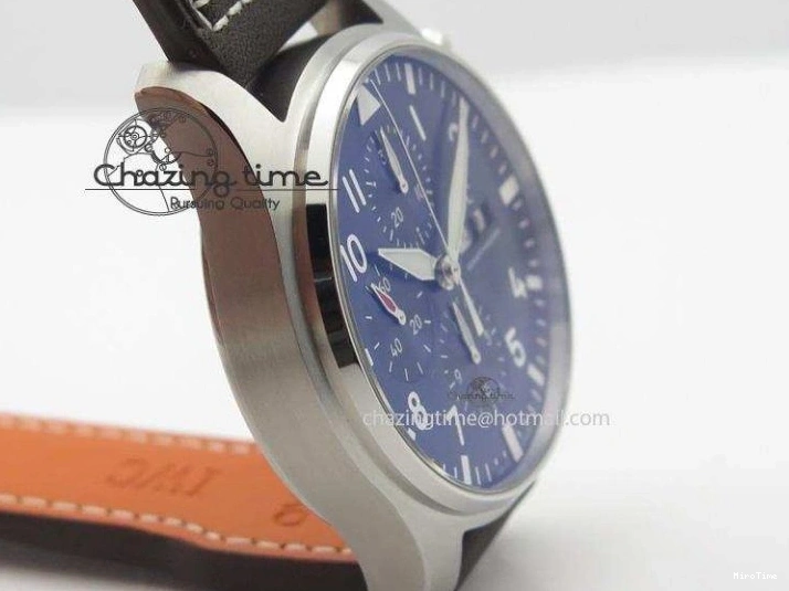 MIROTIME 1224 HighQuality Pilot Chrono 377714 “Le Petit Prince” ZF Best Edition Blue Dial On Brown Leather Strap A 7309